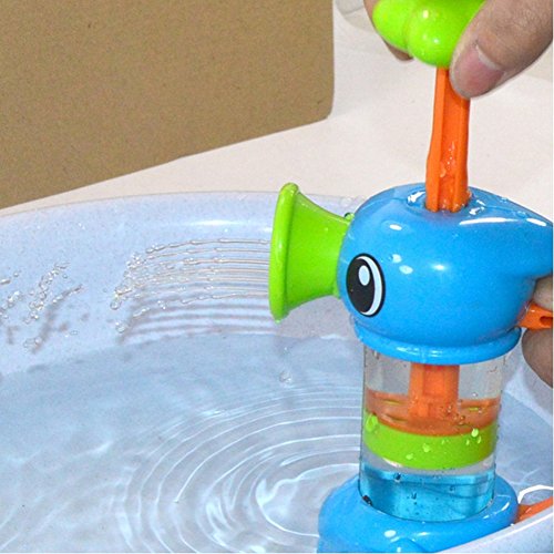 Demiawaking Baby Bad Wasser Spielzeug Pumping Design Bunte Hippocampal Form Badewannenspielzeug - 2