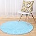Produktbild garwarm rund Verdickte Weiche Chenille rutschfest-Bereich Teppiche Boden Teppich Mats Pad für Kinder Zimmer Wohnzimmer Küche Schlafzimmer Deko Home mit 7 Größe, Pink, Chenille, blau, 80 cm