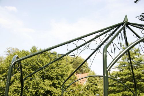 CLP Rankbogen Rosenbogen Pavillon, rund Durchmesser Ø 160 cm, Höhe 260 cm, Rankhilfe Eisen pulverbeschichtet grün - 5
