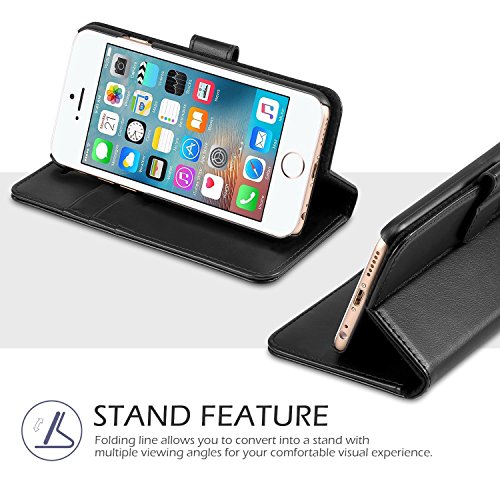 iPhone-66s-Case-DN-Alive-Wallet-Book-Case-Flip-Case-PU-Premium-Leather-Black-Card-Holder-iPhone-66s-Cover-Id-Holder-Drop-Resistance-Scratch-Proof-Shockproof-Case-For-iPhone-6