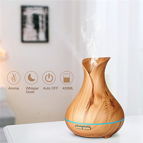 Yoleo 400ml Aroma Diffuser Ätherisches Öl Diffusor Ultraschall Aromatherapie Luftreiniger Humidifier mit 7 Farben LED Licht Duftlampe für Yoga Salon Spa Büro Wohn-, Schlaf-, Bade- oder Kinderzimmer Hotel,90-Tagen-Rückerstattung-Garantie - 6