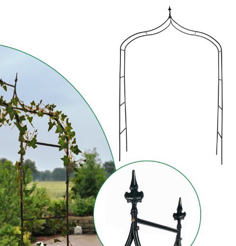 Rosenbogen, ca. 260 x 140 x 37cm aus Metall, pulverbeschichtet grün