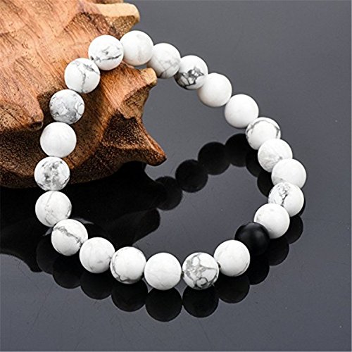 GARYOB Paar Armband Entfernung Pärchen-Armbänder Schwarz und Weiß ein Paar Partner Howlite 8mm Beads - 5