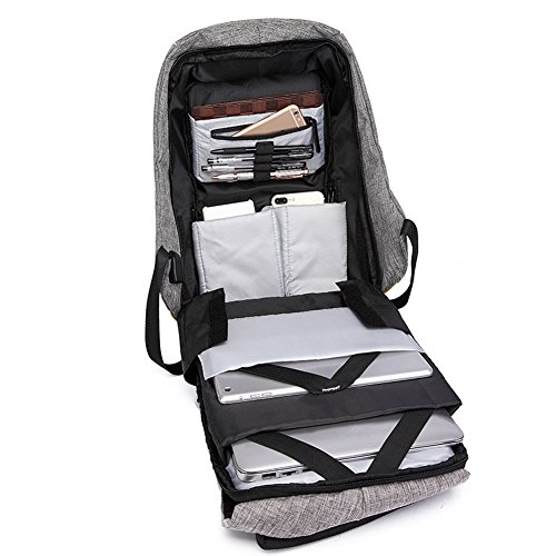 DOXUNGO Unisex USB Charging Port  44 11 26cm  Laptop Backpack College Backpack Briefcase Bag Backpack Business Bag  anti-theft   Schwarz 