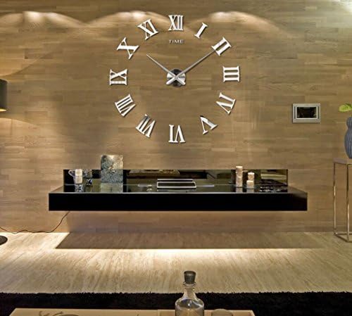 Cheung Home Living room big wall clock digital mirror wall Clock