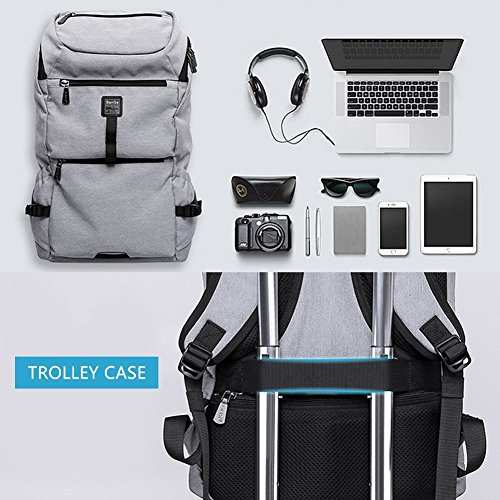 BanGe Leichter Laptop Rucksack 15 6 Zoll Business Outdoor Daypack Reise Rucksack Schulbeutel f  r Herren und Damen  Grau 