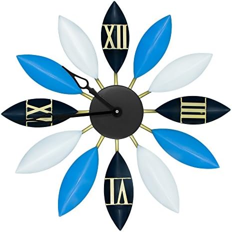 SEJU Large Metal Roman Numeral Wall Clock - Silent Non-ticking Decorative Iron Wall Clock for Living Room Bedroom Kitchen Cafe Loft Hotel Bar Office (22 inches in diameter)