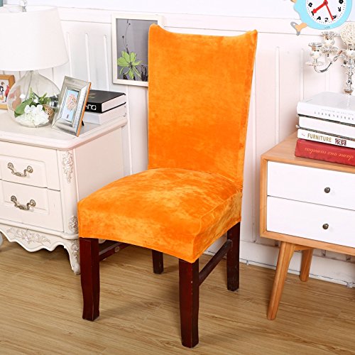 zhihong Universal Stretch Fox Flor Stoff Stuhl Bezüge abnehmbar waschbar Zeremonie Hotel Esszimmer Küche Bar Esstisch Sitzbezug Restaurant Hochzeit Teil Decor Orange - 2