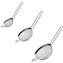 Lot 3 Passoires Inox 18/8 - 5L, 4L, 3L, Avec Poignées Et Base Repos, Pour égouttage Et Cuisson Vapeur - 5