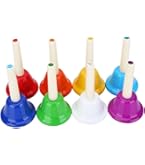 Baker Ross FE597 Houten Hand Bellen - Pakket van 4, Maak je eigen Muziekinstrumenten, Houten Speelgoed voor Kinderen, Schilder je eigen Houten