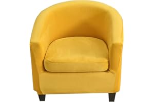 C/N Meigeh Copripoltrona Chesterfield Elasticizzato in velluto copripoltrona 1 posto Copripoltrona Club Fodere per sedie da Tullsta Cocktail Chesterfield 2 pezzi Giallo
