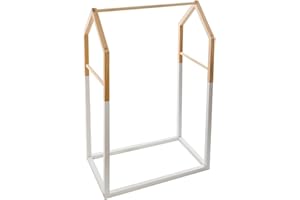 WELL HOME MOBILIARIO & DECORACIÓN Perchero Infantil estilo casita, Madera, natural, L.60 x P.37 x H.99 cm