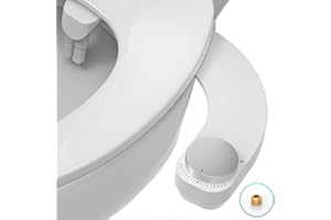 Bidet Einsatz Für Toilette links - WITHLENT Ultra-Slim Nicht Elektrisch Einsatz Für Toilette mit,Doppel Düsen Bidet Toilettenaufsatz,Front- und Heckreinigung,WC-Aufsatz,Po-Dusche, Taharet (Silber)