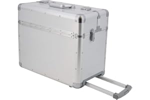 SONOVO GMBH, DEUTSCHLAND XXL Pilotenkoffer mit Rollen mit Trolley von SONOVO aus Aluminium in Silber 45165 | Alukoffer, Aktenkoffer, Businesskoffer | Für den täglichen Geschäftseinsatz, für Kundentermine und Messebesuche