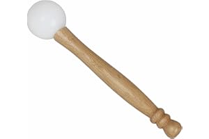WANXIAO Rubber Mallet Stick Beater for Crystal Singing Bowl Wooden Handle Professional Sound Bowl Striker with Rubber Ring Meditation Bowl Accessory Ivory
