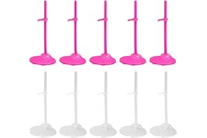 Alide 10-pack ställ för Monster High-dockor, dockställ, figurställ, dockhållarstöd, nallebjörnsställ, rosa