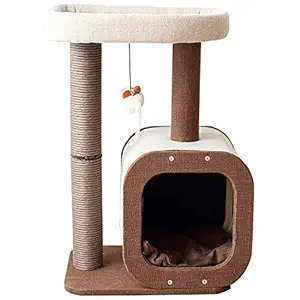 Catry 24? Cat Tree Tower with Paper Rope Covered Scratching Post Activity Center for Climbing Relaxing and Playing Natural Jute Fiber Pet Stand