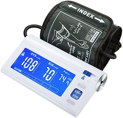 LiSmile Blood Pressure Monitor, Automatic Upper Arm Blood Pressure Monitor &amp; Irregular Heartbeat Detector with Wide-range Cuff, Large Screen, CE Certificate for 2 Users, Home &amp; Medical Use