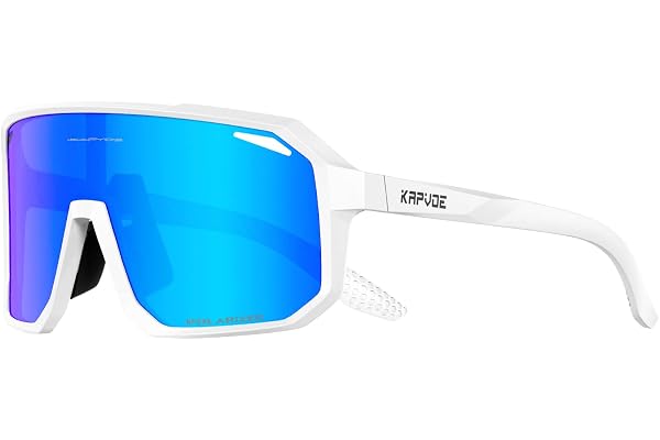 KAPVOE Lunette de Cyclisme Polarisées Homme Lunette VTT Femme Lunette Velo Lunette Course à Pied Lunette de Soleil Sport Lunette Velo Route Lunette de Soleil PêChe Course Conduite 3 Lentilles TR90