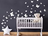 I-love-Wandtattoo WAS-10192 Kinderzimmer Wandtattoo Set "Weiße Schmetterlinge" 40 Stk zum Kleben Wandsticker Wandaufkleber Sticker Wanddeko