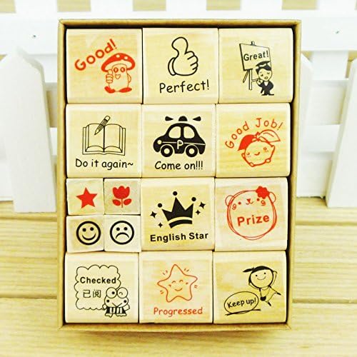 Wooden Stamp Set - School/Teacher stamps