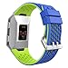 Produktbild MoKo Armband für Fitbit Ionic, Silikon Sportarmband Uhrenarmband Uhr Erstatzband Wrist Band für Fitbit Ionic Health & Fitness Smartwatch, Armbandlänge 130mm-230mm, Blau/Grün