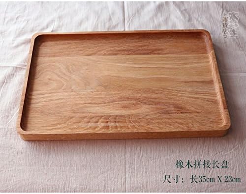Bezigeorey Oak Splice Tray Rectangular Pizza Kung Fu Tea Tray,(Boutique) Rectangular Splicing (35Cmx23Cm