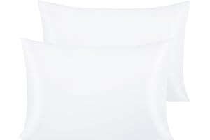 NTBAY 2 Pack 500 Thread Count 100% Egyptian Cotton Pillow Cases, Super Soft Cozy and Breathable Envelope Closure Standard Pillowcases, 50x75 cm, White