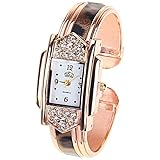 Eleoption Modern Armbanduhr weiblich Armreif Bangles glänzenden schmuck Kristall Damenuhr champagne