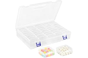 40 stycken små förvaringslådor med lock (5,2 x 5,2 x 2 cm) | miniförvaringslåda av klar plast, transparenta sorteringslådor f