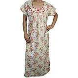 Indiatrendzs Women Cotton Nighty Floral Sleepwear Nightgowns 44"