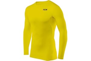 TCA Men's HyperFusion Compression Base Layer Top Long Sleeve Under Shirt - Crew/Mock