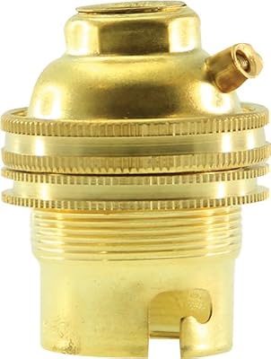 Legrand LEG97100 Douille laiton avec bague/sortie de câble droite pour Ampoule à baïonnette B22