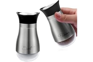 Bigcheer Lot de 2 poivrières pour épices, herbes, salière et poivrière - En acier inoxydable 304 - 130 ml