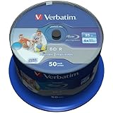 Verbatim 43812 BD-R SL Datalife 25GB 6x Inkjet Printable - 50 Pack