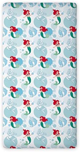 Disney Princess Ariel The Little Mermaid - Fitted Sheet, 90 x 200 cm, 100% Cotton, Disney Decoration Idea
