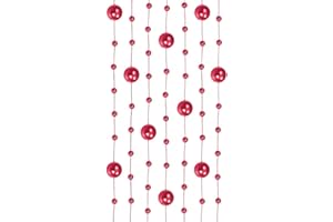 Deko-Streuschmuck Perlengirlande rot 5 Stück á 1,3m Tischdeko Hochzeit Taufe Weihnachten