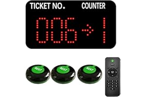 CYSSJF Eliminacode Display Tre Cifre Tre Pulsanti, Elimina Code Digitale, Elimina Code Kit | Chiamare Numero Cliente, Mostra Numero Reception | 1 Display Numerico+3 Pulsante per Chiamata+1 Telecomando