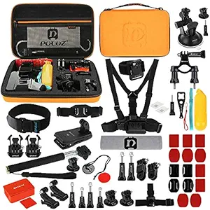 Honeytecs 53-in-1 Accessories Kit with Carrying Case for Go-Pro HERO7/6/5/5 Session/4 Session/4/3+/3/2/1, Xiaoyi and Action Cameras