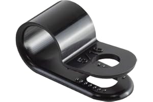 GTSE 100 Pack of Black Nylon P-Clips, 7.9mm (5/16”) Diameter, Plastic Cable Clips