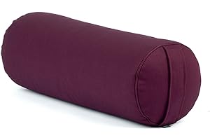 ‎BODHI Bodhi | Yoga Bolster ECO | 100% Bio-Baumwolle | Yogarolle mit Bio Dinkelfüllung | Waschbar | Yogakissen rund für Restoratives Yoga Übungen | Groß 65 x 20 cm