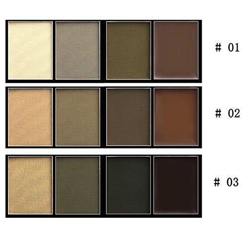 VALUE MAKERS® 4 Farben Augenbrauen-Puder-Paletten mit dem Gel (02) - 4