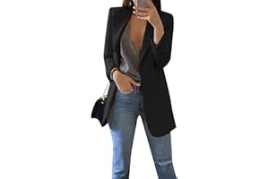 Yming Damen Lose Jacke Blazer Einfarbig Blazer Büro Arbeit Lose Leichter Blazer