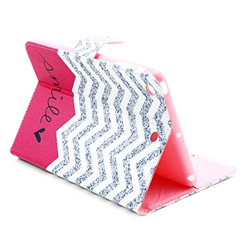 iPad Mini 3 Hülle, Deenor Wavy Pattern PU Leder Abdeckung Stand Flip Schutzhülle Hülle für Apple iPad Mini 1/2/3 Generation. (Wavy) - 4