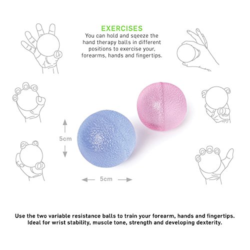 66fit Hand-Therapie-Bälle 2er-Set, Finger-, Handgelenk-, Arthrose-Training - 2