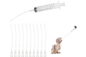 OYUUJII Baby Bird Feeding Syringe Set,10ml Young Bird Feeding Syringe with 10 Pcs Tubes Pet Milk Water Hand Feeder Tool for Parrots,Pigeons,Sparrows,and Small Animals