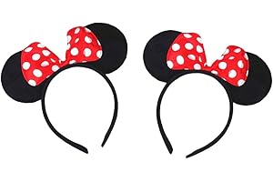 UVAN ART Serre Tete Minnie Noeud Oreillers Souris en Peluche Bandeaux d'halloween Serre Tete Deguisement Noeud Oreiller Bandeau Oreille Femme Mickey Mouse Bandeau d'halloween Chapeau Mickey Mouse Anniversaire