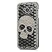 Produktbild Samsung Galaxy S7 Edge Hülle, Sense TE Strass [3D Handgefertigt] Diamant Serie Bling Schutz Handy Tasche Kristall Transparent Case Cover Hülle mit Retro Anti Staub Stecker - Punk Big Schädel / Schwarz