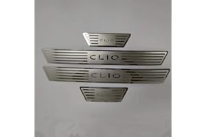 EAMILY Edelstahl 4 Stück Auto Einstiegsleisten Pedal Schwellenschutz für Clio IV V Clio 4 5 RS Grandtour 2014-2022 Trittplatten Schwellenabdeckung Verkleidung Verkleidung Zubehör