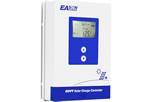 POWLAND Régulateur de charge solaire MPPT 20 A 12 V 24 V Auto Max 60 V Entrée PV, affichage LCD, charge solaire pour batterie au lithium GEL/SEL/FLD/USER (modèle 2420)